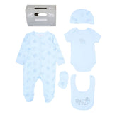 Send It By Blue Lion & Friends 5-piece set featuring colorful illustrations on durable packaging from M N House Wholesale.