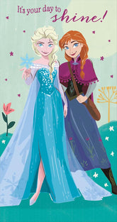 Disney Frozen Birthday Card - Elsa & Anna Design - Magical Princess Greeting