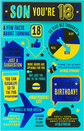 Son 18th Birthday Card - 18th Birthday Card Male - Funny 18th Birthday Card