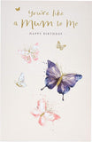 UK Greetings birthday card featuring heartfelt "Like a Mum to Me" message with a colorful, beautiful design for special occasions