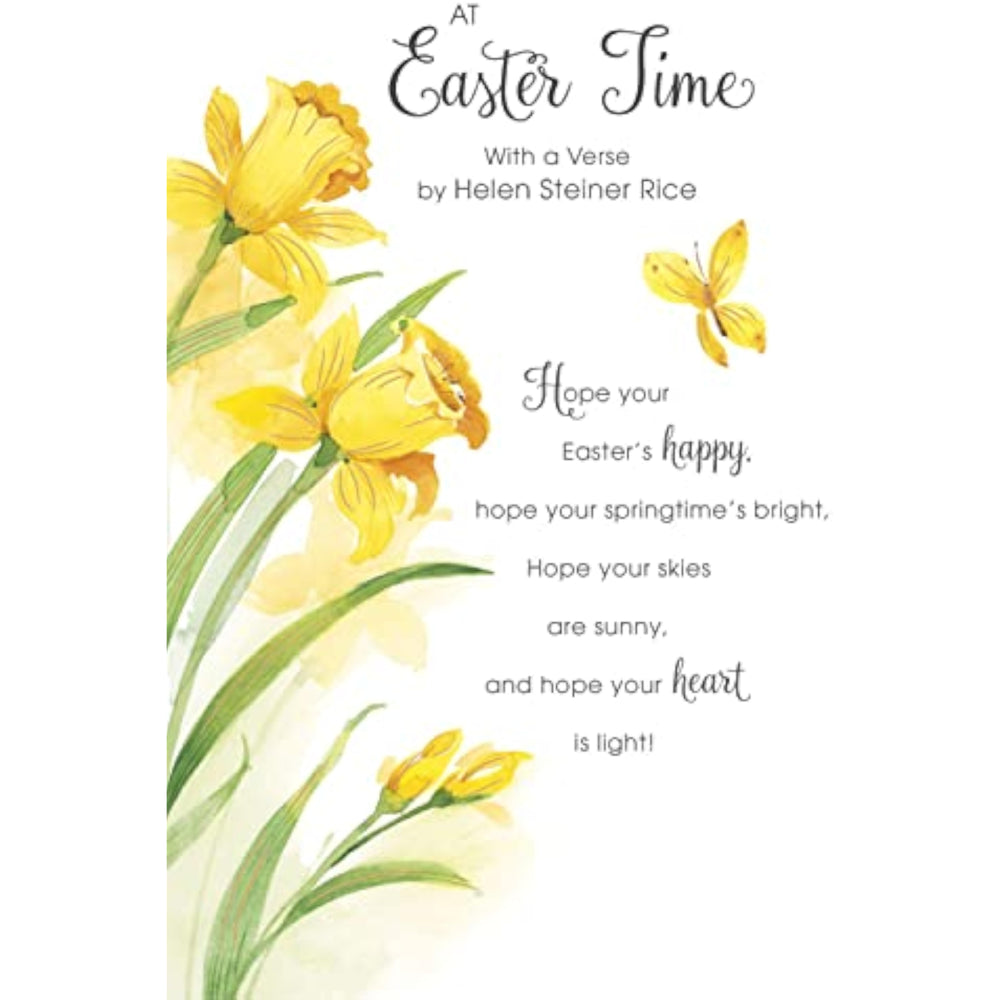 Beautiful Verse Flower Design Easter Card
