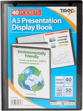 Tiger A5 40 Pocket Presentation Black Display Book