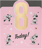 8th Birthday Card for Girl - Disney Birthday Card Age 8 - Minnie Mouse Birthay Card for Girl - Minnie Mouse 8th Birthday Card, Multi, (698269-0-1)