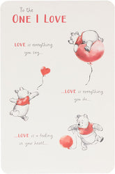 Disney Winnie The Pooh One I Love Valentines Day Card