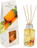 Wax Lyrical Reed Diffuser Mediterranean Orange 40ml with glass bottle and reed sticks, showcasing vibrant orange scent.