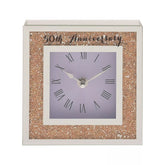 Widdop & Co 50th Wedding Anniversary mantel clock with elegant design, perfect as an anniversary gift for a special celebration.