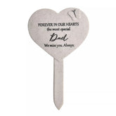 Widdop & Co memorial Heart Graveside Stake with "Thoughts of You Dad" inscription, designed as a heartfelt tribute for gravesite.
