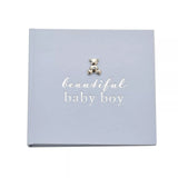 Widdop & Co Bambino photo album keepsake for a baby boy, featuring a charming cover with baby-themed design and decorative details.