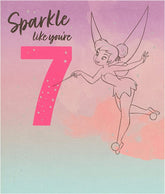 7th Birthday Card for Girl - Disney Princess Birthday Card - Tinker Bell Birthday Card - Age 7 Birthday Card for Girl, Multi (698268-0-1)