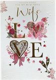 Words & Wishes wife greeting card featuring heartfelt message, perfect for expressing love and appreciation.