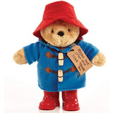 Soft plush Paddington Bear toy with yellow raincoat and blue boots by Rainbow Designs, perfect for children.