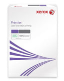 Xerox Premier A4 copier paper, 100gsm, 500 sheets, white standard printer paper for office printing and copying.