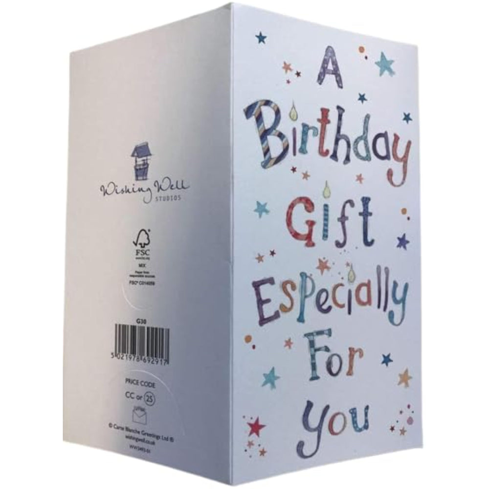 Xpress Yourself birthday greeting card with a money wallet design, unisex style, perfect for special gift-giving occasions.