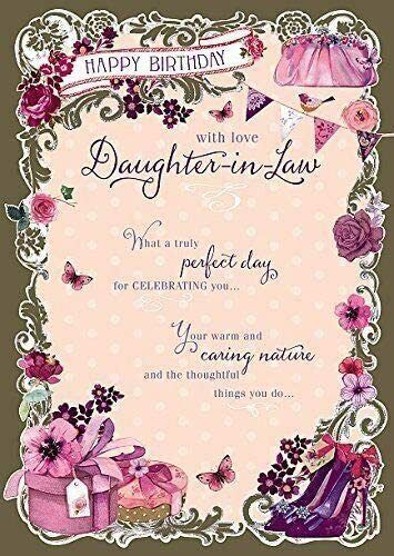 Xpress Yourself happy birthday daughter-in-law greeting card with love, featuring colorful floral design and heartfelt message inside.