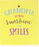 UK Greetings Mother's Day card featuring a cheerful design with sunshine and smiles, perfect for celebrating Grandma.