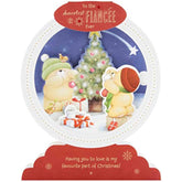 Sweetest Fiancée Ever 3D Pop Up Christmas Greeting Card with Romantic Festive Design