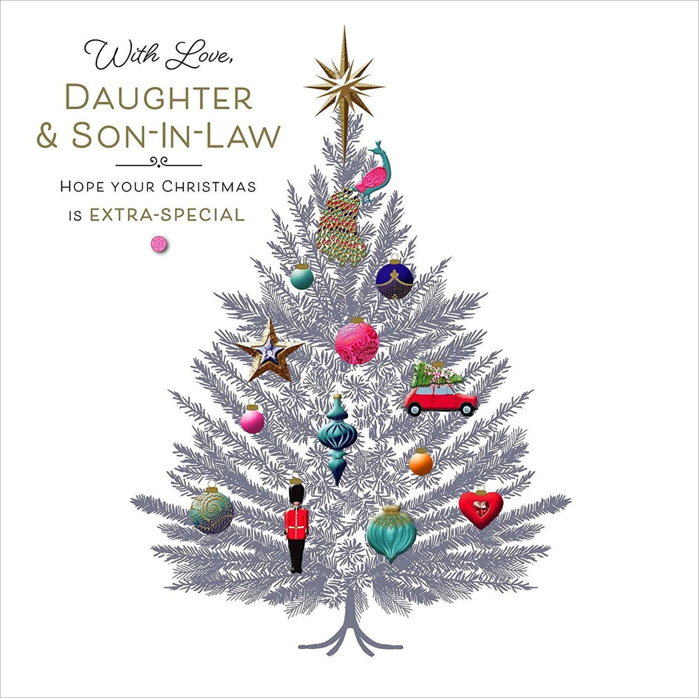 Carlton Cards Daughter & Son-in-Law Embellished Christmas Card – Special Festive Greeting