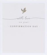 Beige Dove Design Confirmation Card For Boy or Girl