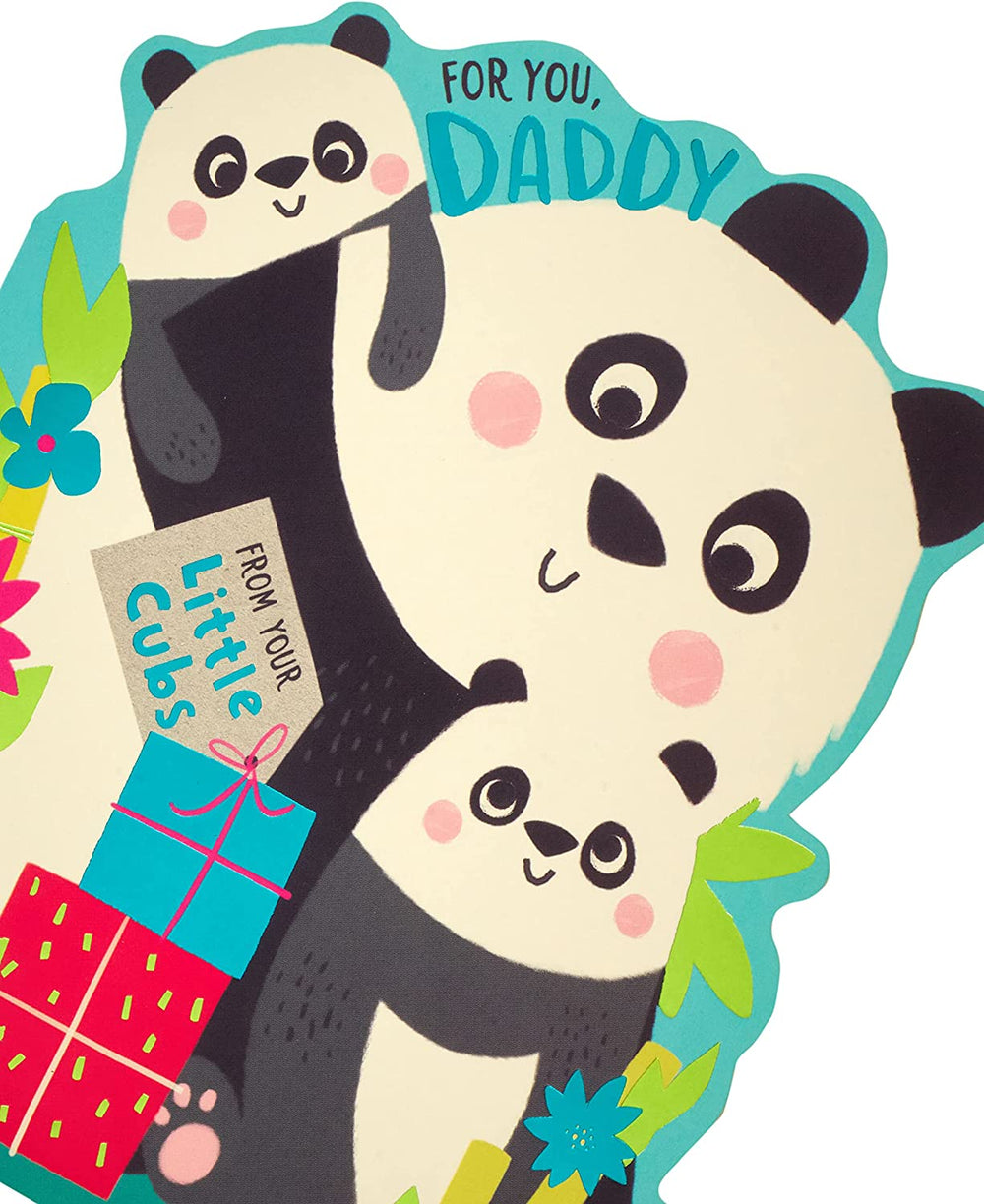 UK Greetings Panda Father's Day Card for Daddy from Kids, featuring a cute panda design on a greeting card.