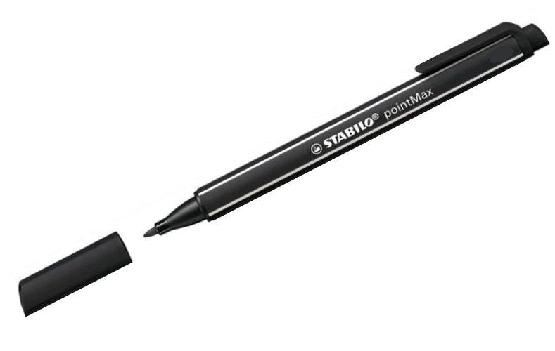 STABILO pointMax Nylon Tip Writing pen 0.4mm Line Black (Pack 10) 488/46