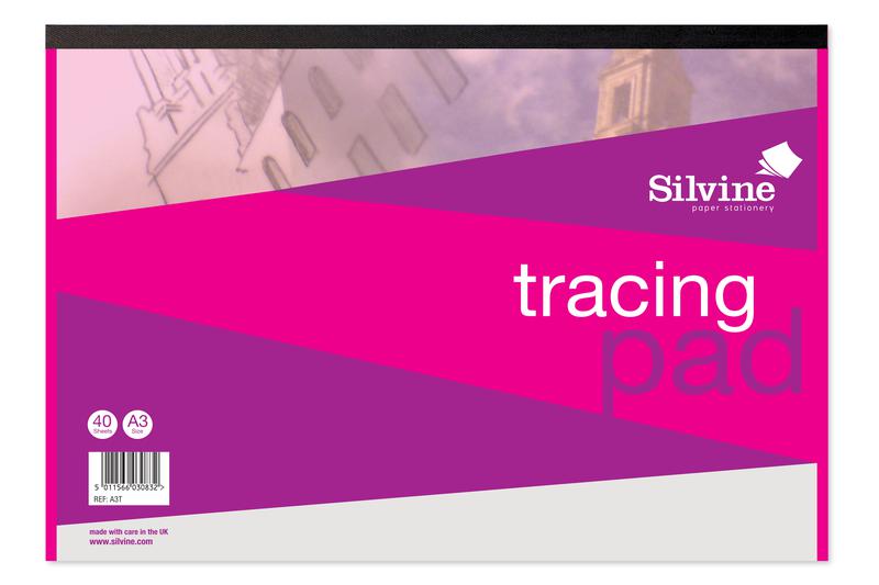 Silvine A3 Tracing Pad 63gsm 40 Sheets (Pack 5) - A3T