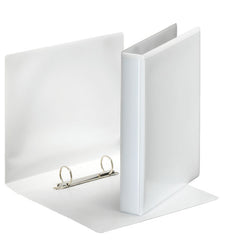 Esselte Essentials Presentation Ring Binder Polypropylene 2 D-Ring A5 25mm Rings White (Pack 12) 46571