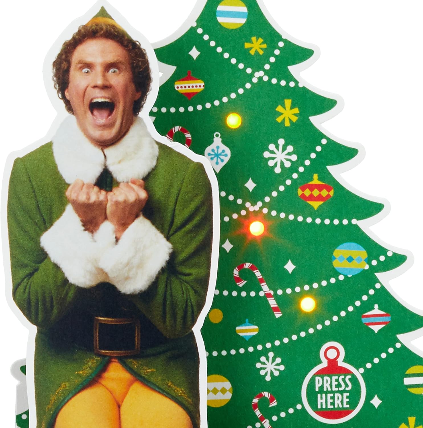 Buddy the Elf, Musical, Light-Up, 3D Pop Up Christmas Card