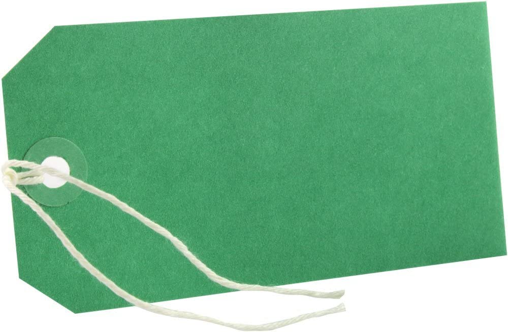 120 x 60mm Green Strung Tags (Pack of 50)