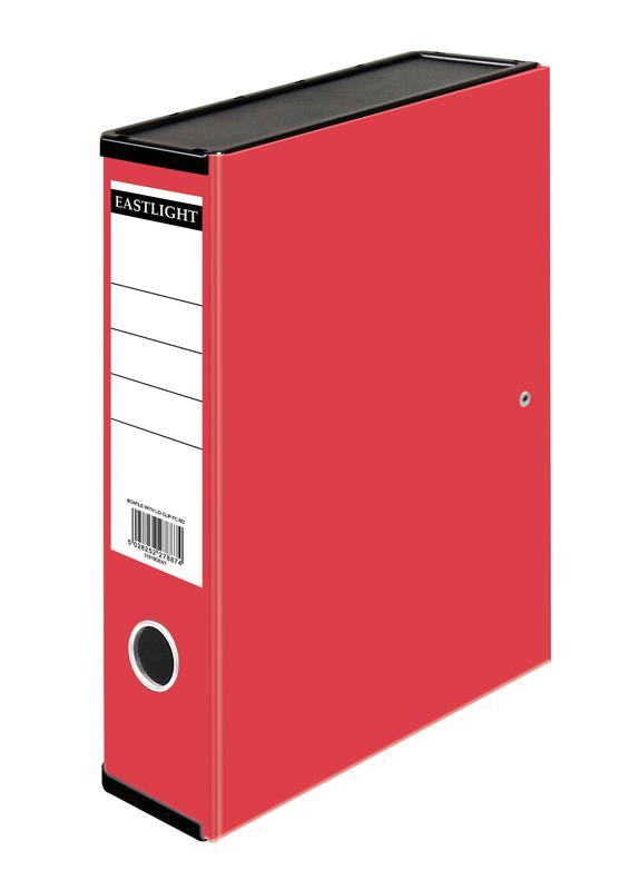 ValueX Box File Paper on Board Foolscap 65mm Capacity 80mm Spine Width Clip Closure Red - 31818DENT