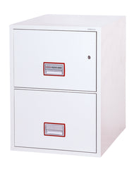 Phoenix Vertical Fire File 2 Drawer Filing Cabinet Key Lock White FS2252K DD