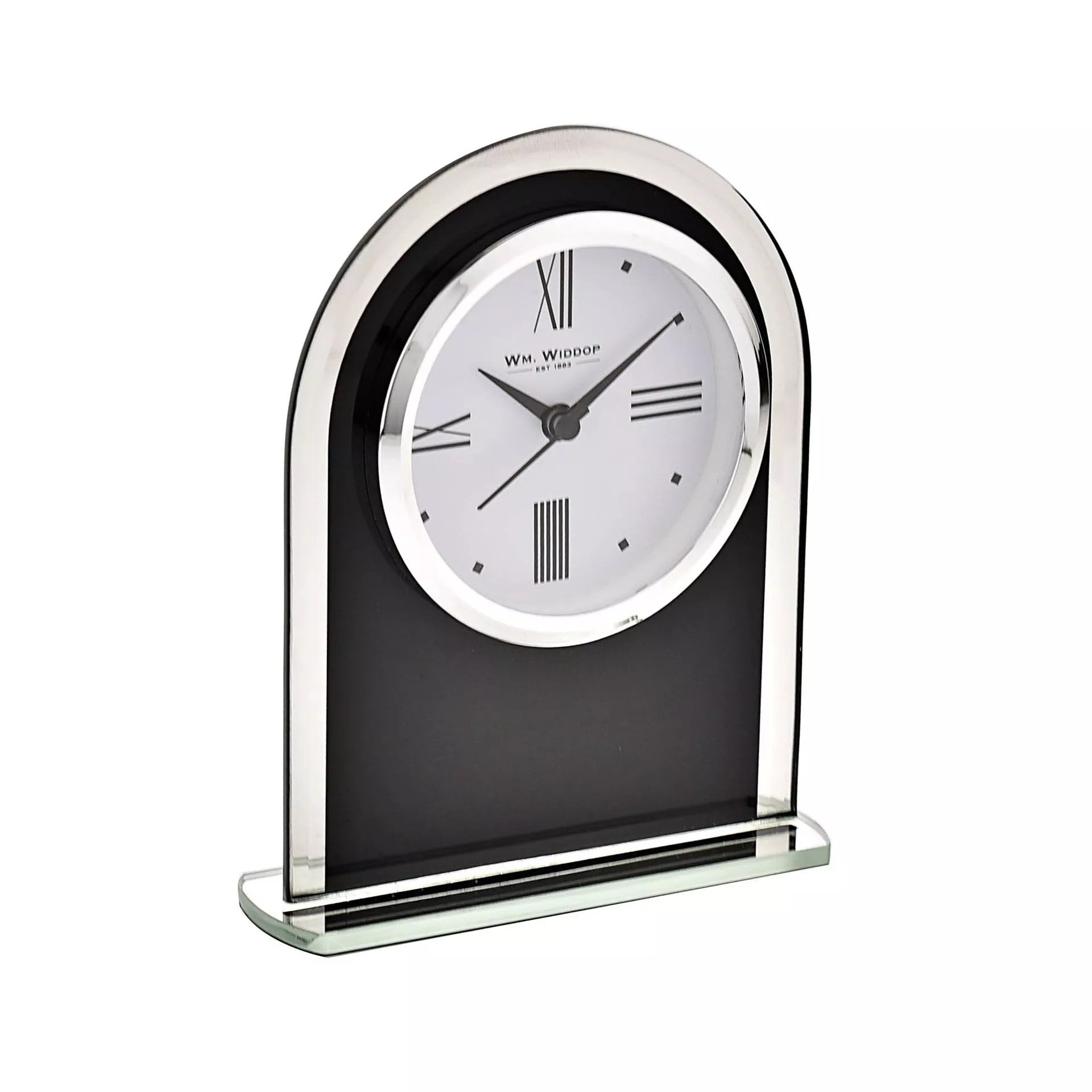 Black & Clear Arched Mantel Clock