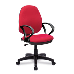 Nautilus Designs Java 100 Medium Back Single Lever Fabric Operator Office Chair With Fixed Arms Red - BCF/I300/RD/A DD