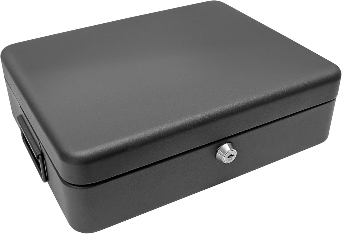 12 Inch Black Lockable Security Box with Bolt Down Kit