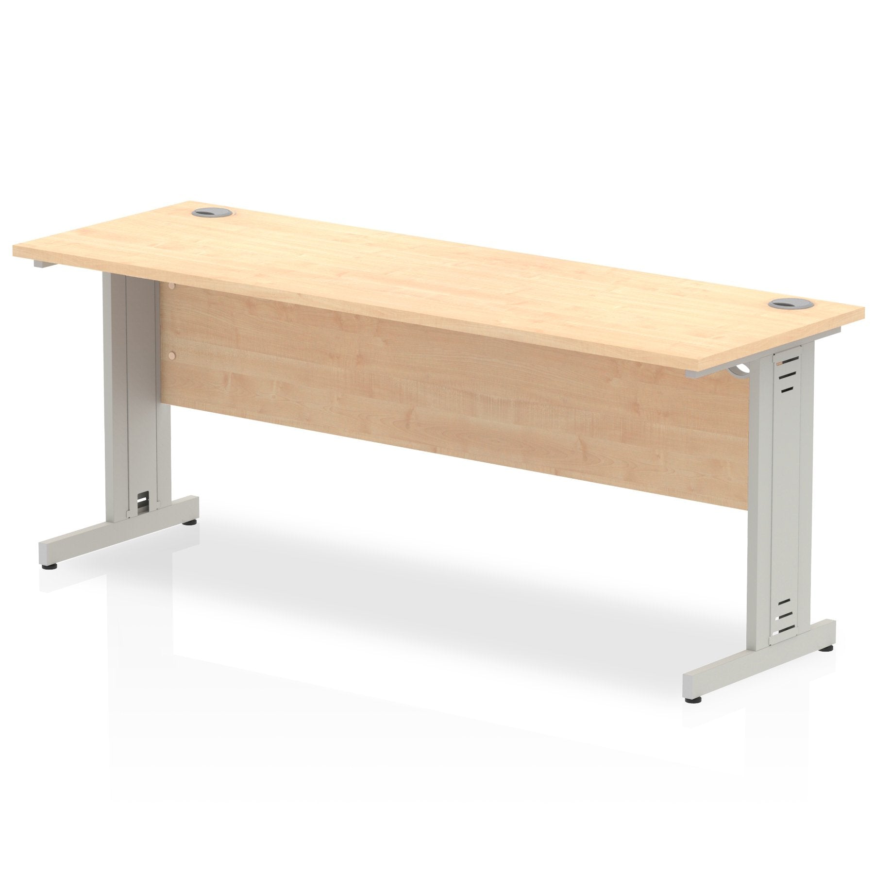 Impulse 1800 x 600mm Straight Desk Maple Top Silver Cable Managed Leg MI002505 DD