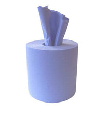 ValueX Centrefeed Roll 150m Long 2 Ply 100% Recycled 166mm Width 375 Sheets Blue (Pack 6) - BCF18152-49