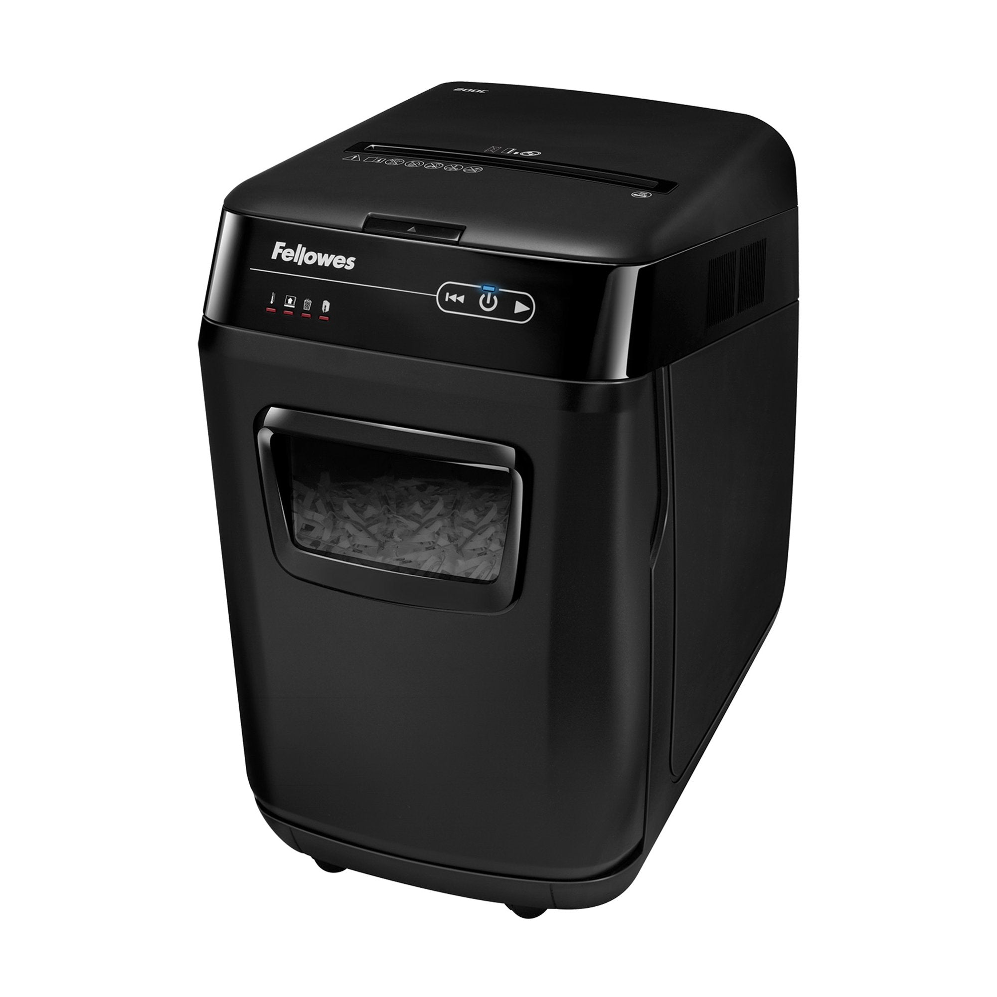 Fellowes AutoMax 200C Cross Cut Shredder 32 Litre 200 Sheet Automatic/10 Sheet Manual Black 4652901
