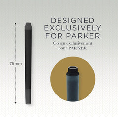 Parker Quink Long Ink Refill Cartridge for Fountain Pens Black