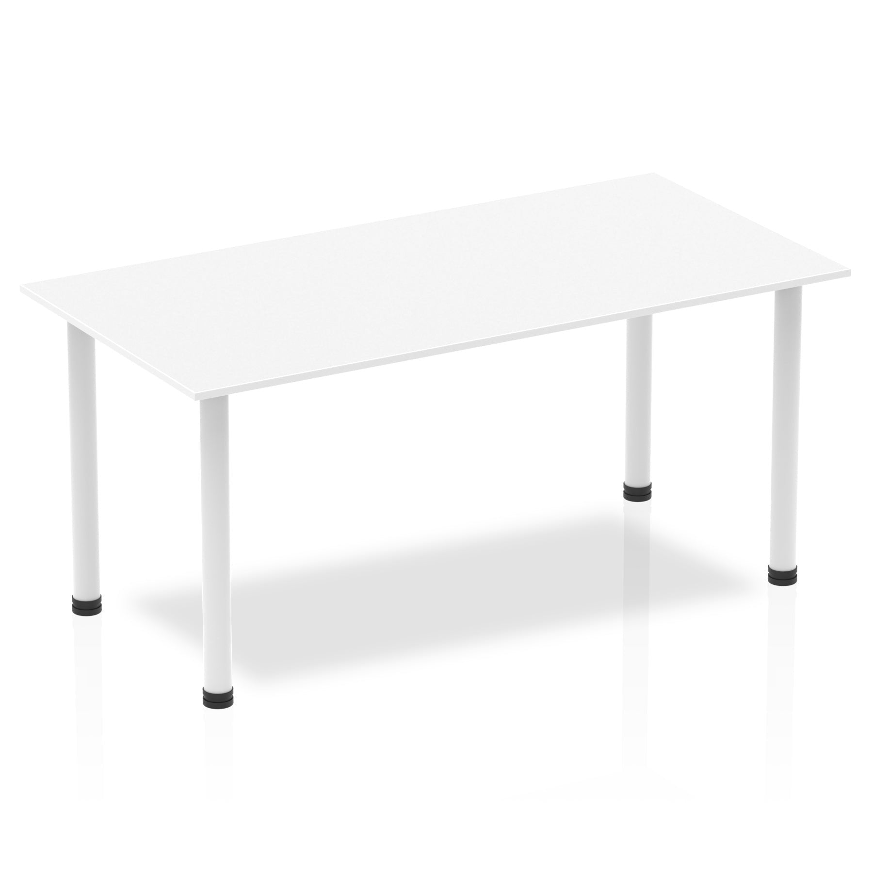 Impulse 1600mm Straight Table White Top White Post Leg I003690 DD