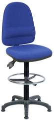 Teknik Office Ergo Twin Draughtsman Medium Back Fabric Operator Office Chair With Ring Kit Conversion and Fixed Footrest Blue - 2900BLU/1163 DD
