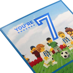 Age 7th Lego Iconics Football Design Birthday Card