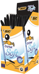 Bic Cristal Soft Ballpoint Pen 1.2mm Tip 0.35mm Line Black (Pack 50) - 951433