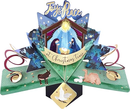 Nativity Scene Pop Up Christmas Greeting Card Second Nature 3D Cards Pop Ups XPOP070