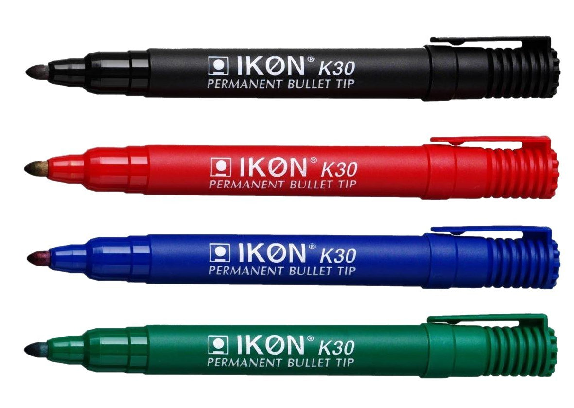 ValueX Permanent Marker Bullet Tip 2mm Line Assorted Colours (Pack 4) - K30-WLT4