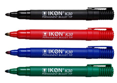 ValueX Permanent Marker Bullet Tip 2mm Line Assorted Colours (Pack 4) - K30-WLT4