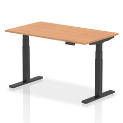 Dynamic Air 1400 x 800mm Height Adjustable Desk Oak Top Black Leg HA01202 DD