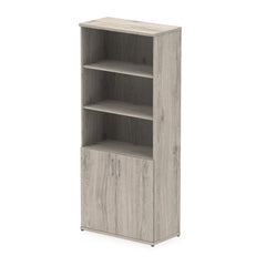 Impulse 2000mm Open Shelves Cupboard Grey Oak I003240 DD