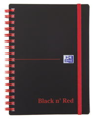 Oxford Black n Red Notebook A6 Poly Cover Wirebound Ruled 140 Pages (Pack 5) 100080476