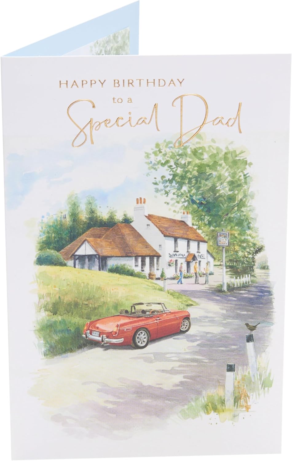 UK Greetings Birthday Card for Dad - Sports Car & Pub Design - Thinking of You Range