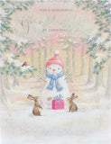 For A Wonderful Granddaughter Snowman Design Christmas Card