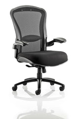 Houston Chair Mesh Back Black Fabric Seat With Arms OP000181 DD